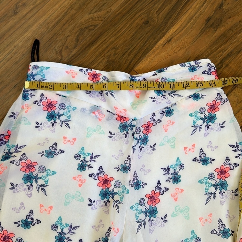 🔥White BoHo floral, print paint skirt size small stretch waist - Picture 11 of 11